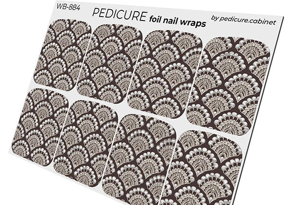 Wraps Pédicure Coquillages foil argenté Format Large – WB-884