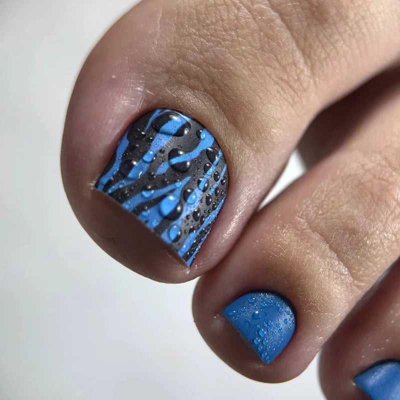 Wraps Pédicure Zèbre Bleu Format Large – WB-914