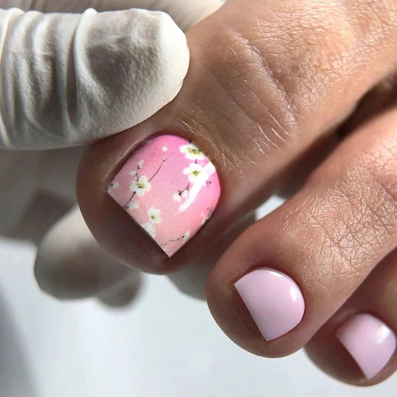 Wraps Pédicure Fleur de Cerisier Dégradé Rose – WR-437
