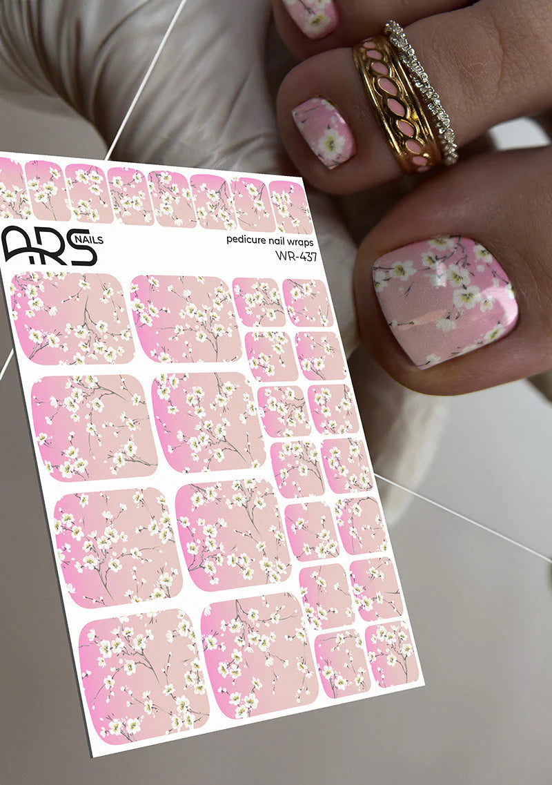 Wraps Pédicure Fleur de Cerisier Dégradé Rose – WR-437