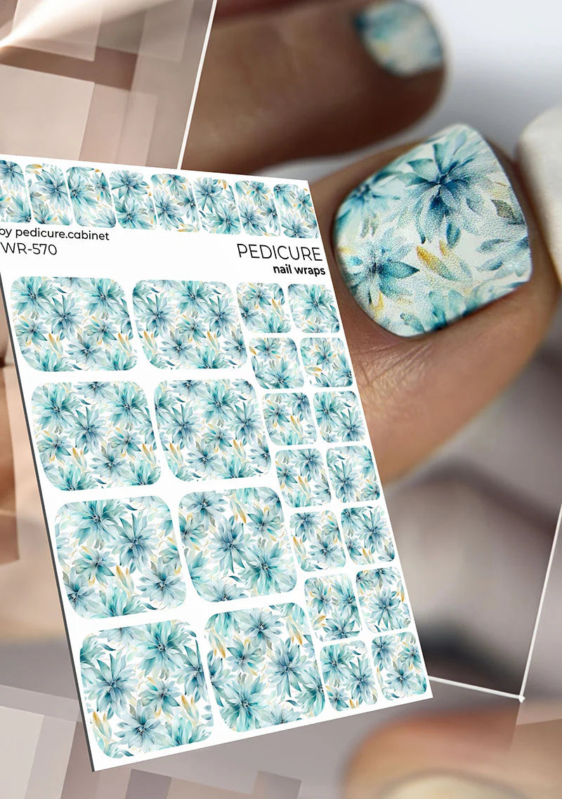 Wraps Pédicure Fleurs Bleues – WR-570