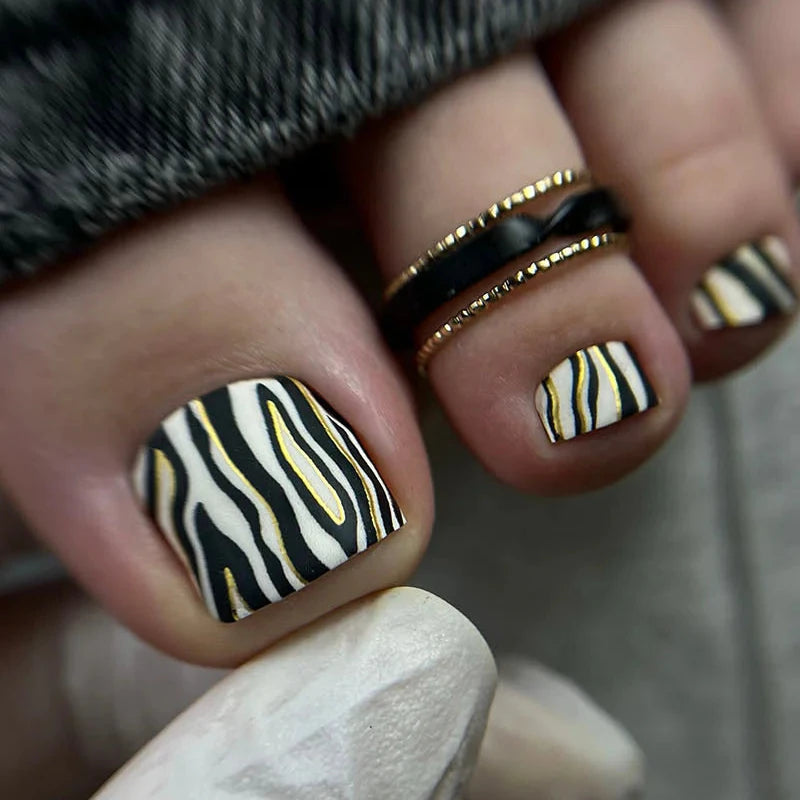 Wraps Pédicure Zèbre Feuille d’Or – WR-639