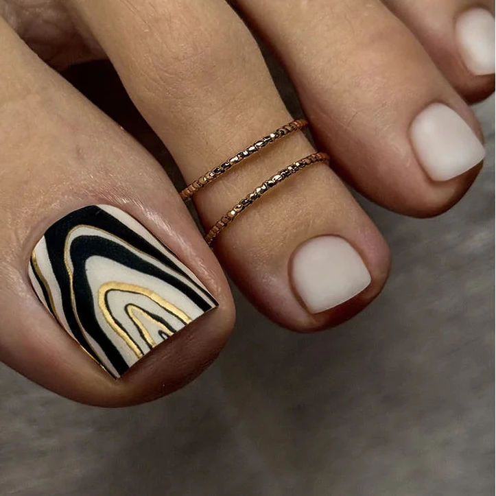 Wraps Pédicure Zèbre Feuille d’Or – WR-639