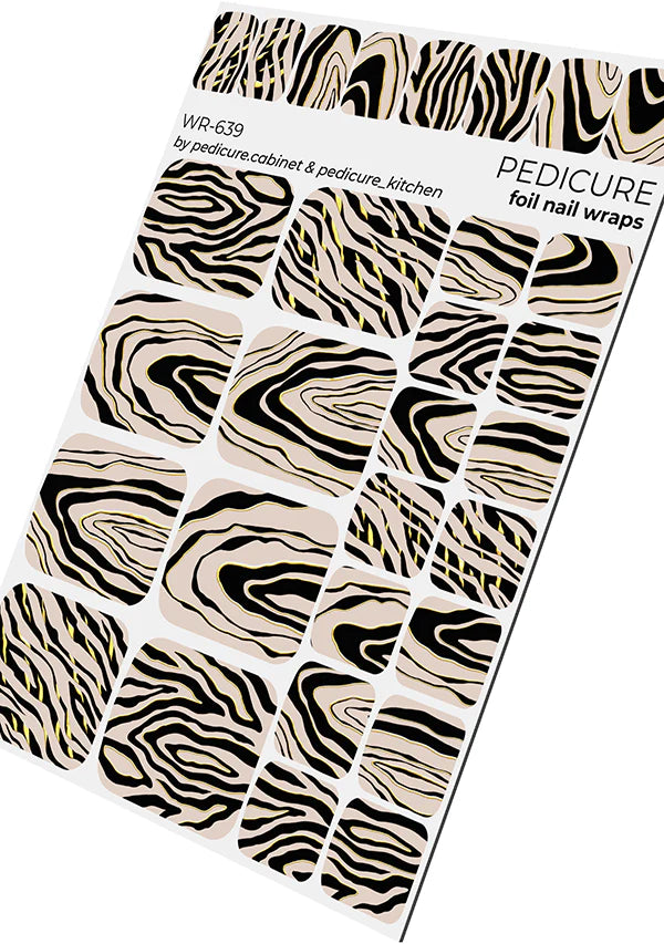 Wraps Pédicure Zèbre Feuille d’Or – WR-639