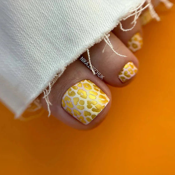 Wraps Pédicure Léopard Pastel Feuille d’Or – WR-659
