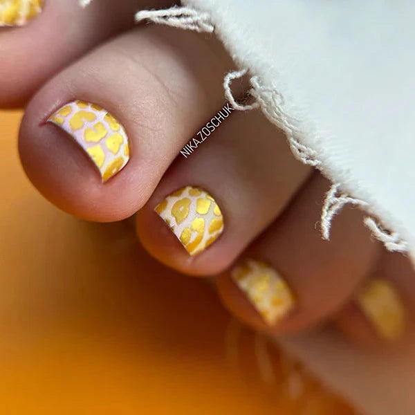 Wraps Pédicure Léopard Pastel Feuille d’Or – WR-659