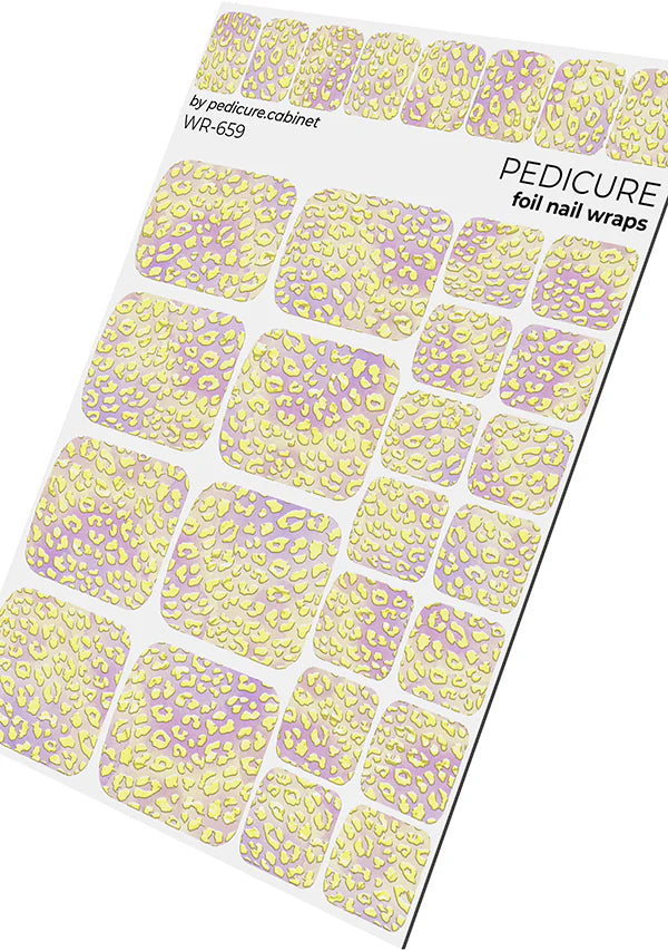 Wraps Pédicure Léopard Pastel Feuille d’Or – WR-659