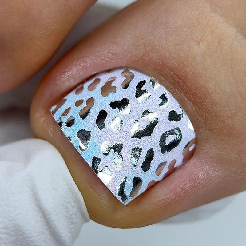 Wraps Pédicure Léopard Pastel Foil Argenté WR-662