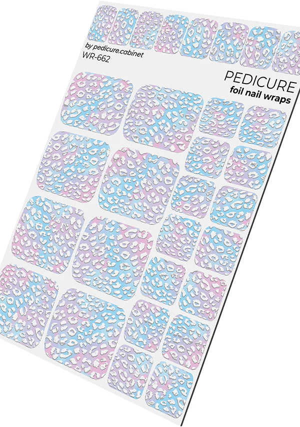 Wraps Pédicure Léopard Pastel Foil Argenté WR-662