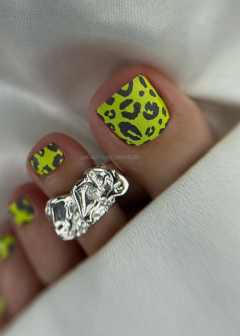 Wraps Pédicure Léopard Vert Citron – WR-683
