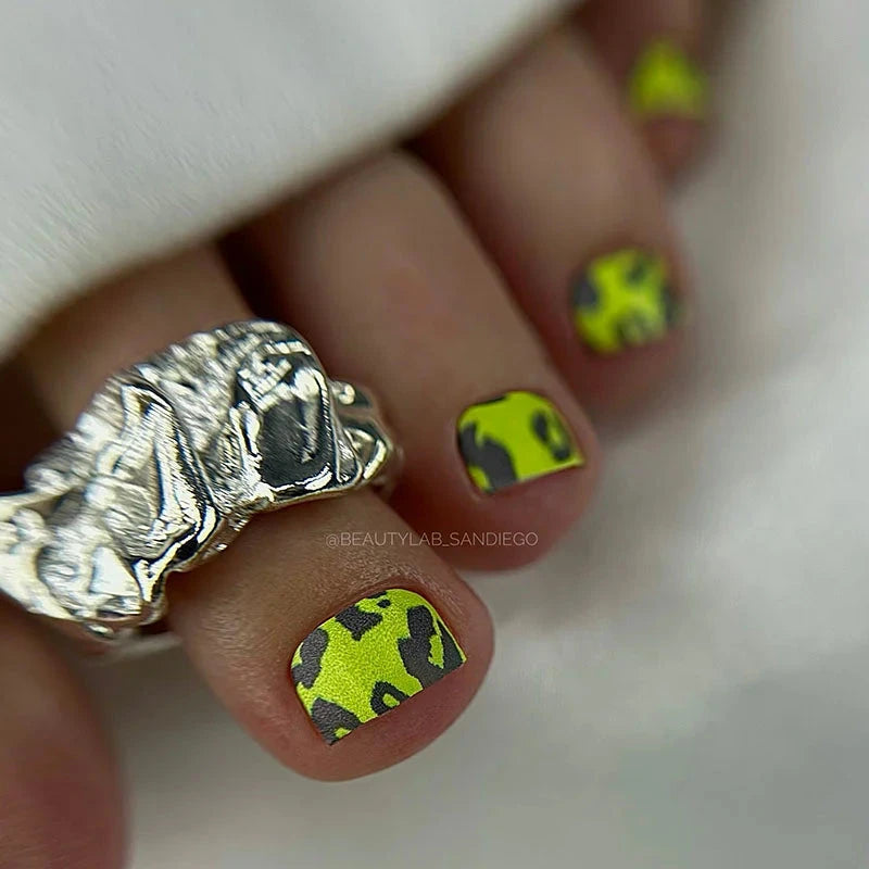 Wraps Pédicure Léopard Vert Citron – WR-683
