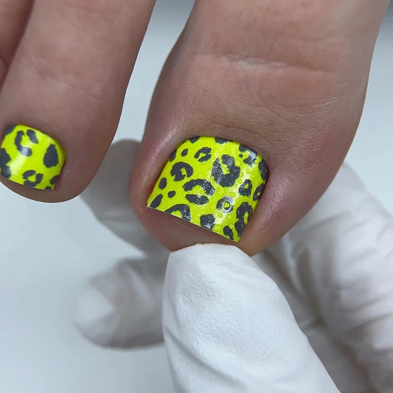 Wraps Pédicure Léopard Vert Citron – WR-683