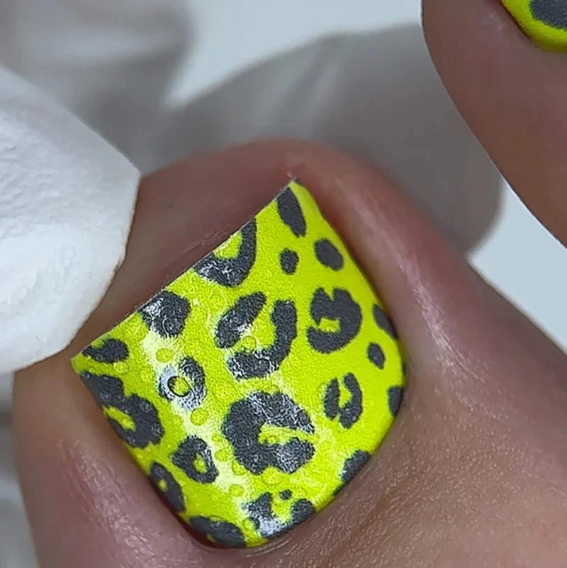 Wraps Pédicure Léopard Vert Citron – WR-683