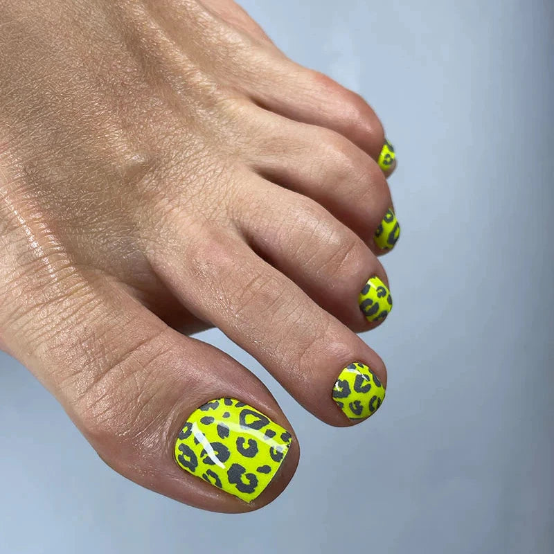 Wraps Pédicure Léopard Vert Citron – WR-683