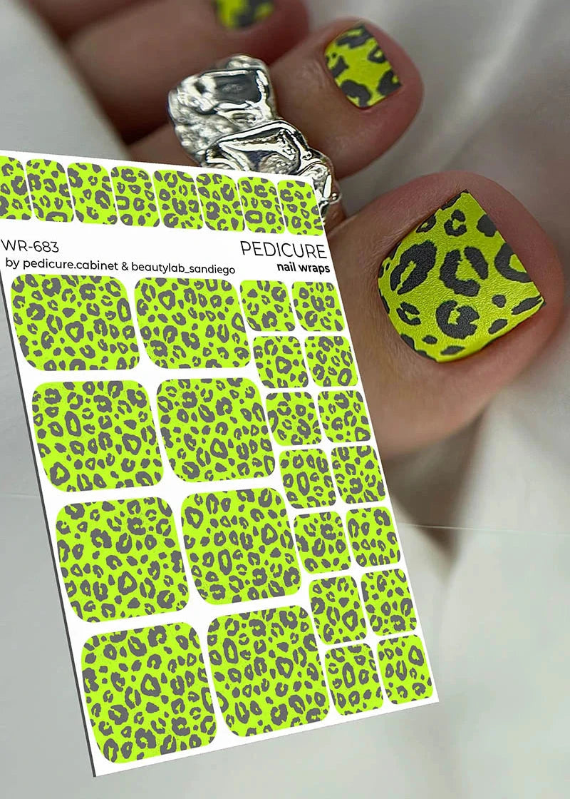 Wraps Pédicure Léopard Vert Citron – WR-683