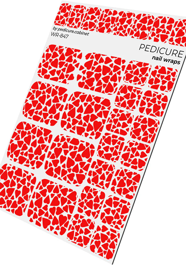 Wraps Pédicure Cœurs Rouges – WR-847