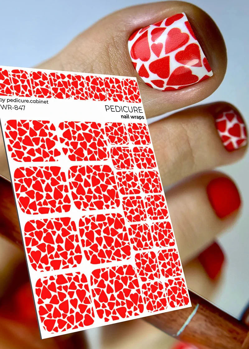 Wraps Pédicure Cœurs Rouges – WR-847